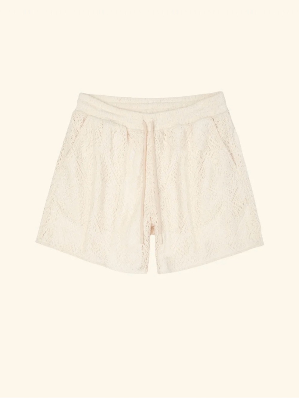 Cherry LA Men’s Cream Crochet Lace Shorts